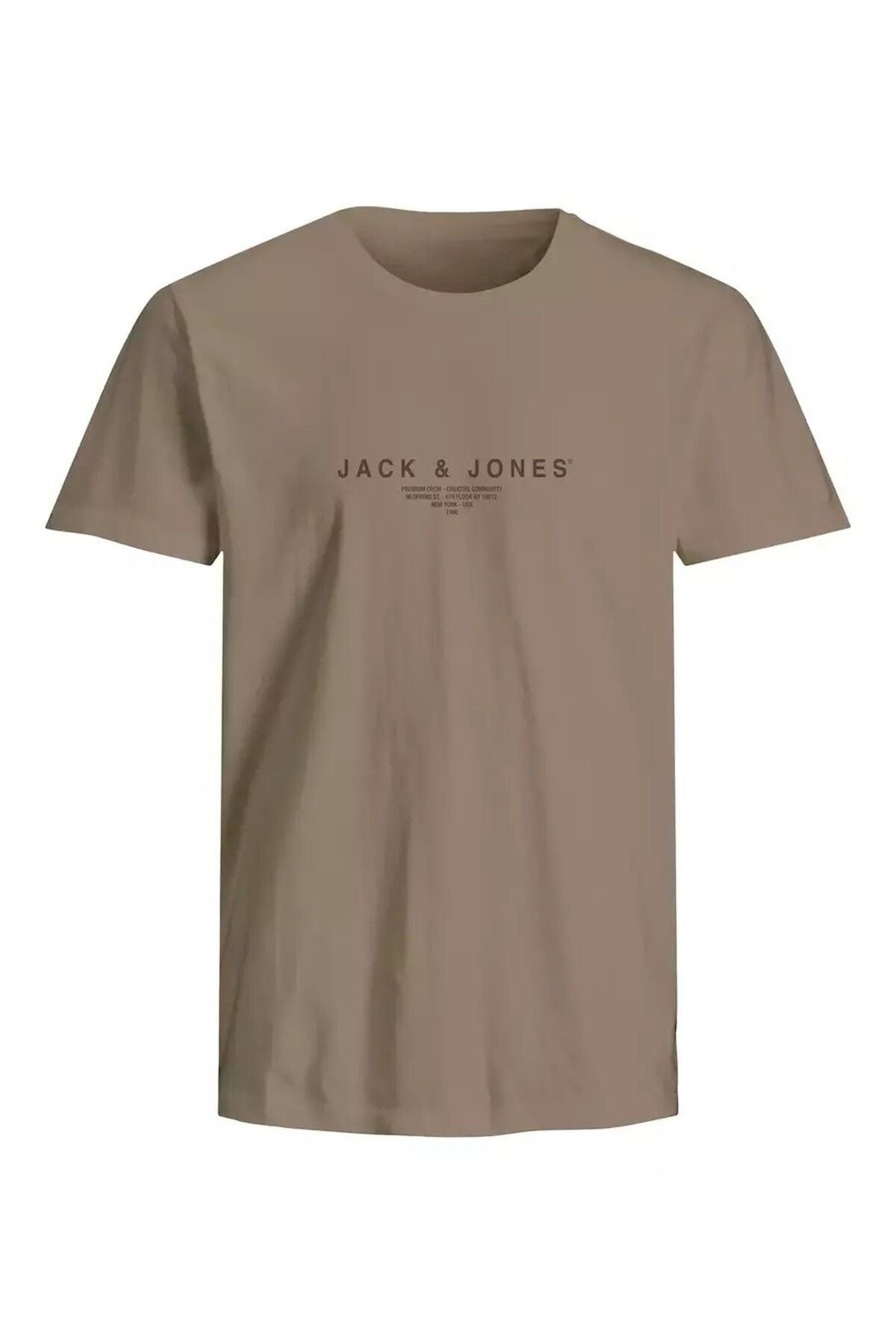 JACK JONES Erkek KAHVERENGİ Pamuklu Tişört 12276646