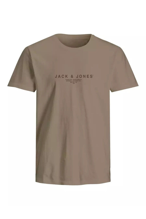 JACK JONES Erkek KAHVERENGİ Pamuklu Tişört 12276646
