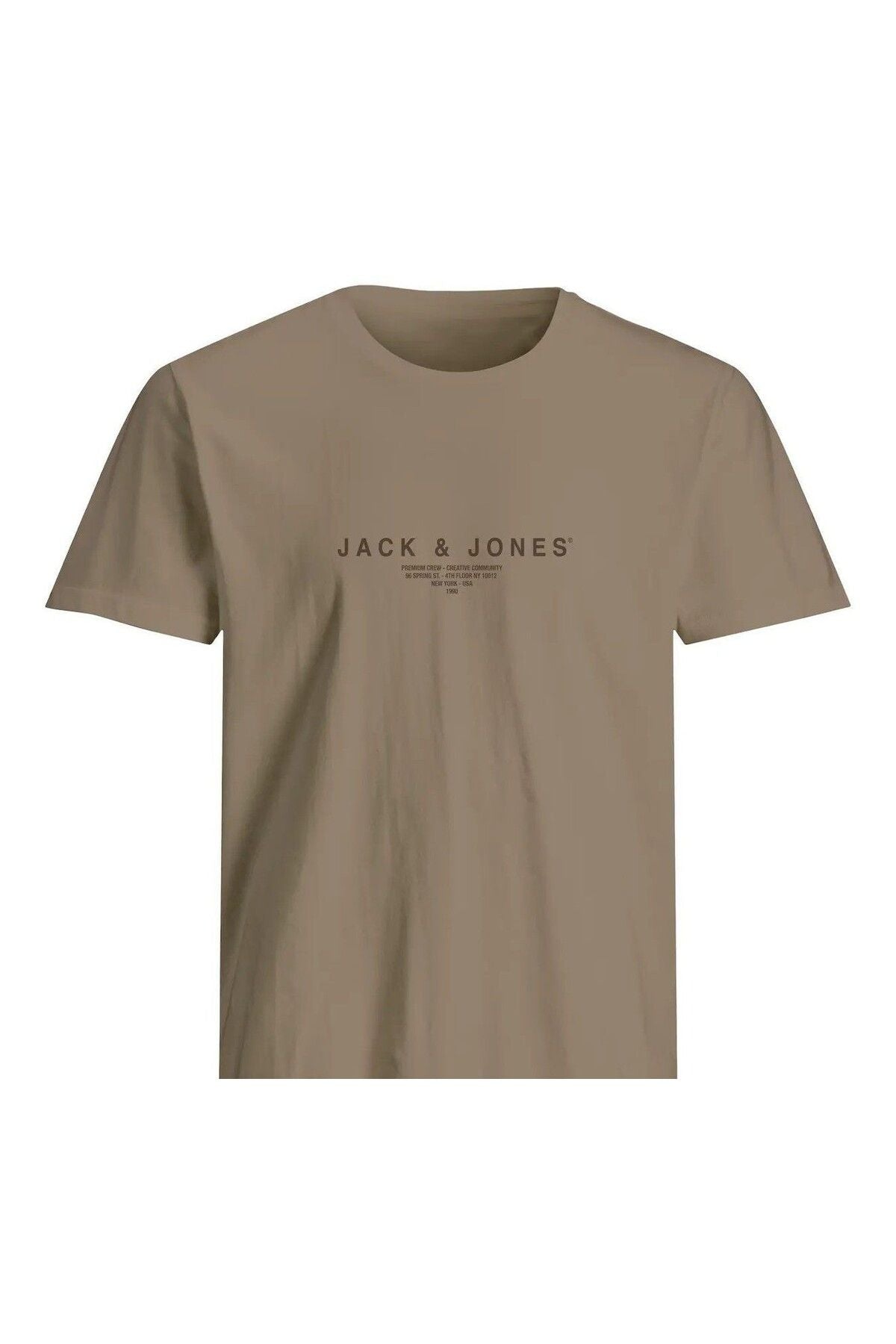 JACK JONES Erkek KAHVERENGİ Pamuklu Tişört 12276646