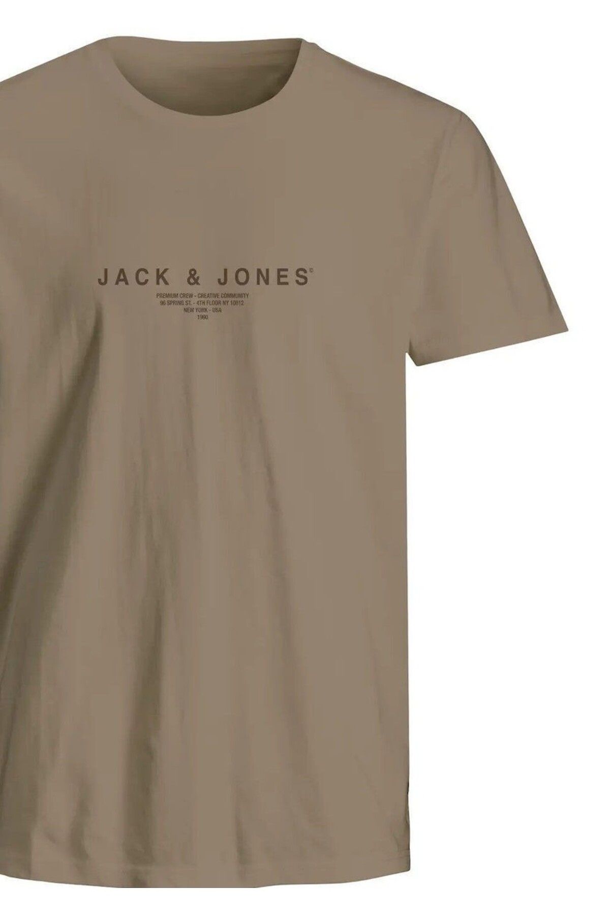 JACK JONES Erkek KAHVERENGİ Pamuklu Tişört 12276646