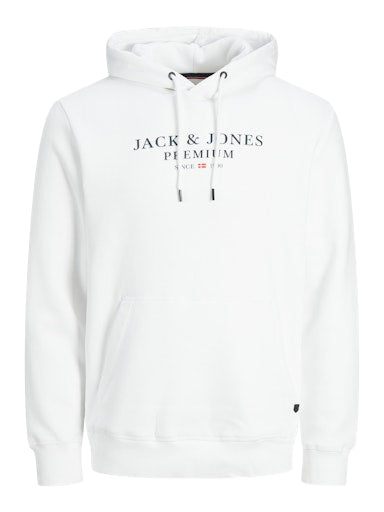 Jack Jones Erkek Kapüşonlu Beyaz Sweatshirt 12216335B