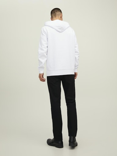 Jack Jones Erkek Kapüşonlu Beyaz Sweatshirt 12216335B