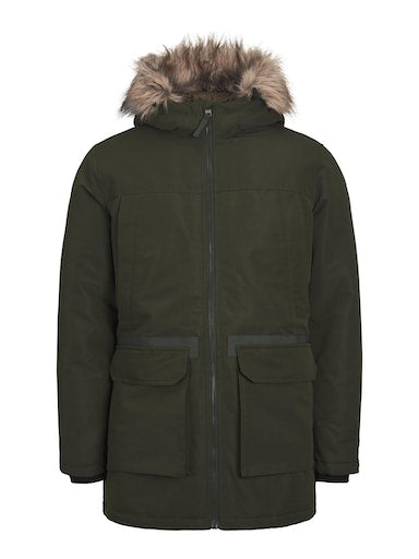 Jack Jones Erkek Kapüşonlu Outdoor Parka  Yeşil  Mont 12235858Y