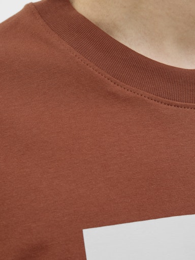 JACK JONES Erkek Kiremit Pamuklu Tişört 12277220