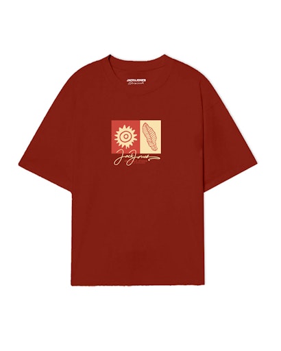 JACK JONES Erkek KİREMİT Pamuklu Tişört 12281808