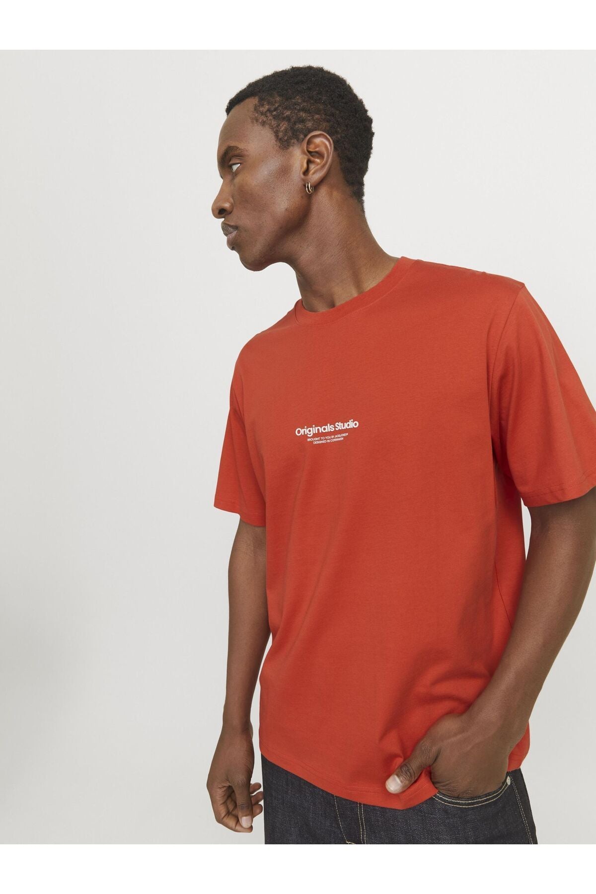 JACK JONES Erkek Kırmızı Bisiklet Yaka Tişört 12240121