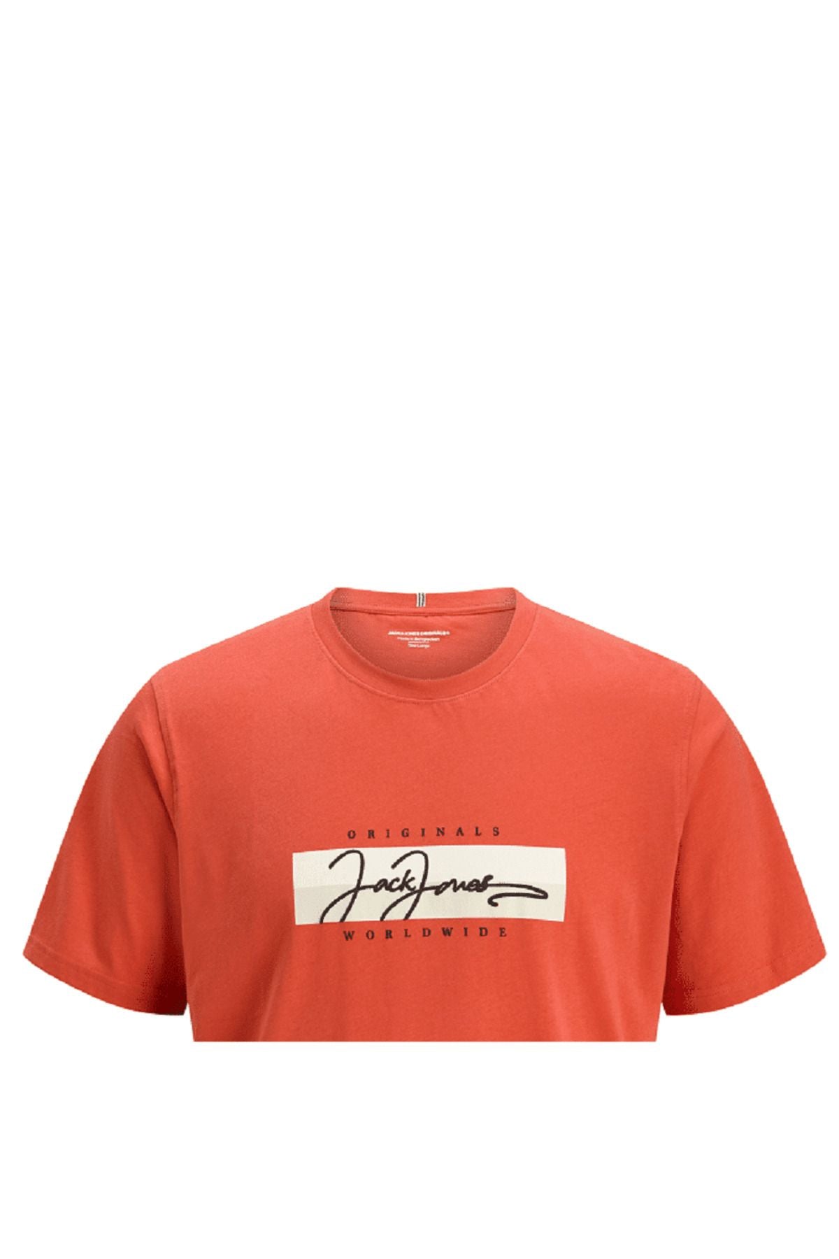 JACK JONES Erkek Kırmızı Pamuklu Tişört 12278266