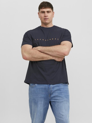 JACK JONES Erkek Koyu Lacivert Pamuklu Tişört 12243625