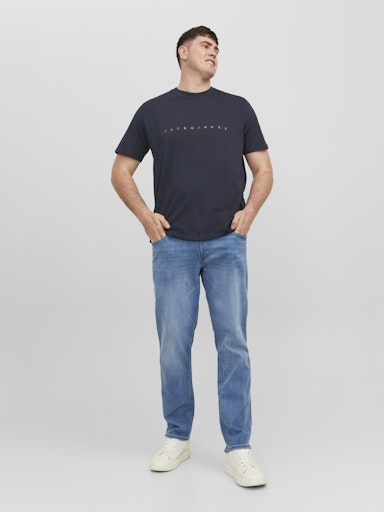 JACK JONES Erkek Koyu Lacivert Pamuklu Tişört 12243625
