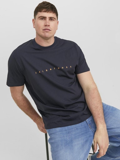 JACK JONES Erkek Koyu Lacivert Pamuklu Tişört 12243625