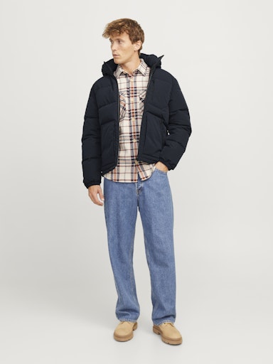 Jack Jones Erkek  Koyu Lacivert Puffer Mont 12258416L