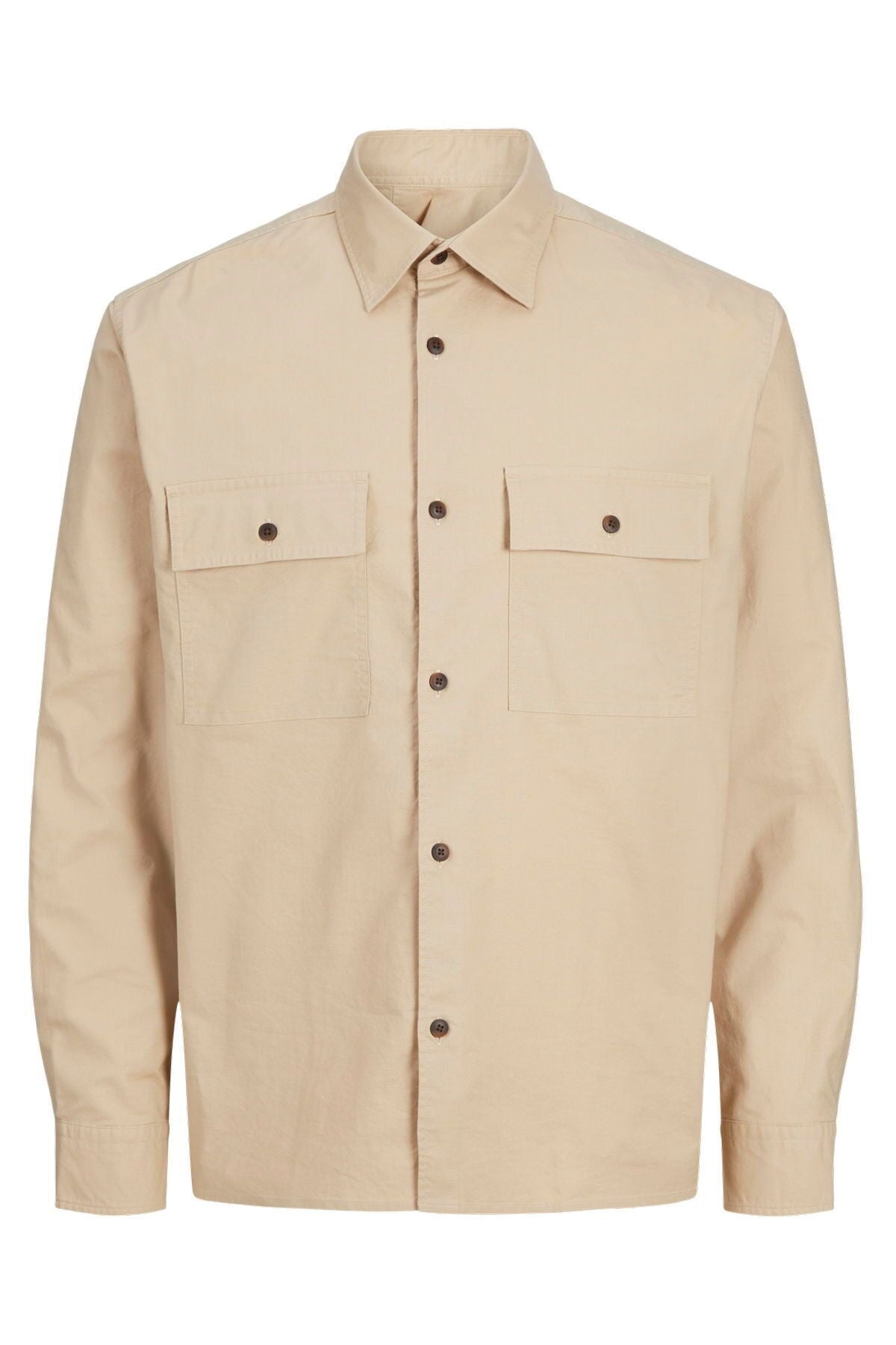 JACK JONES Erkek Krem Oversized Oxford Gömlek 12268952