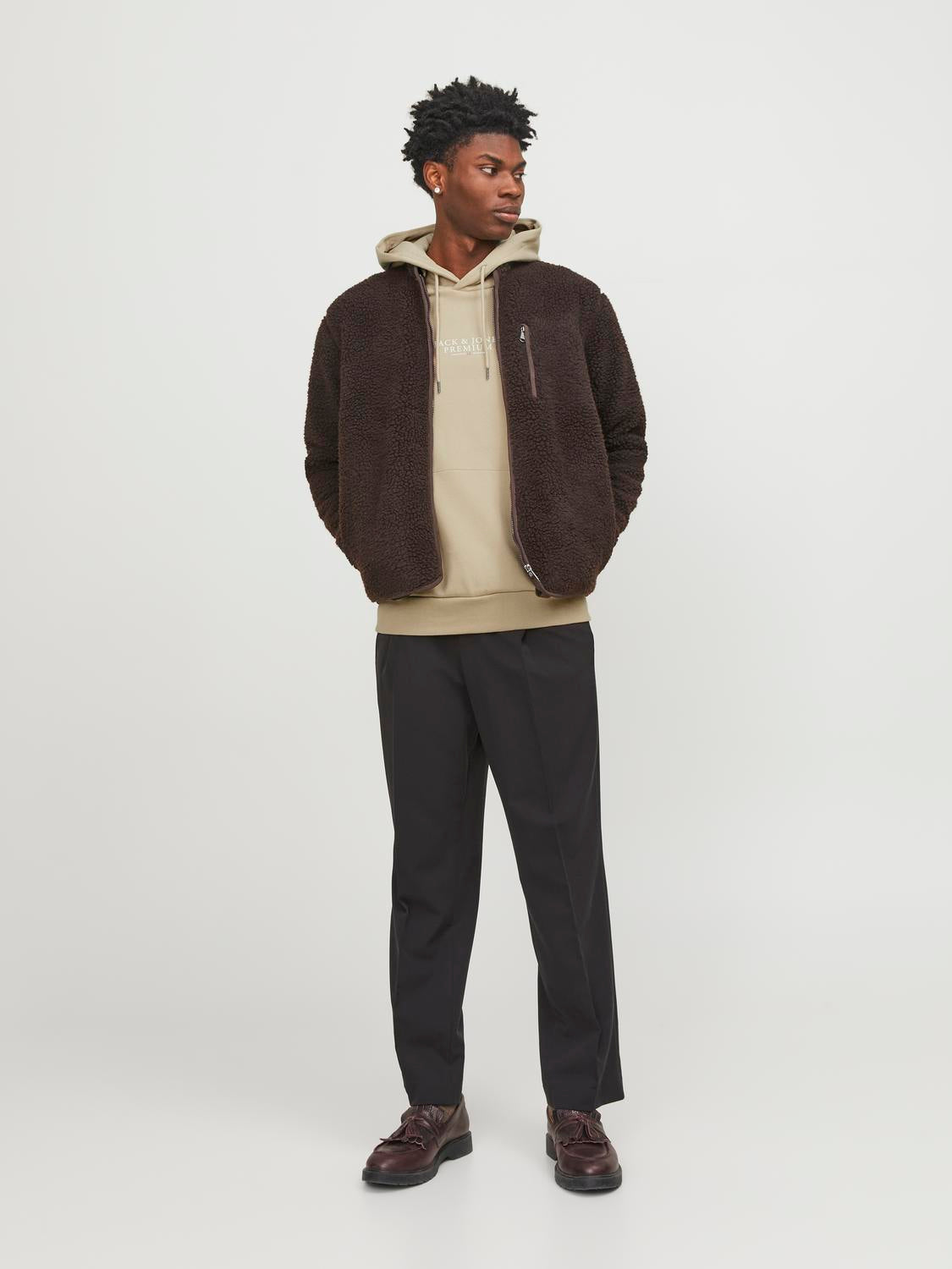 Jack Jones Erkek Krem Sweatshirt Hood Noos 12216335