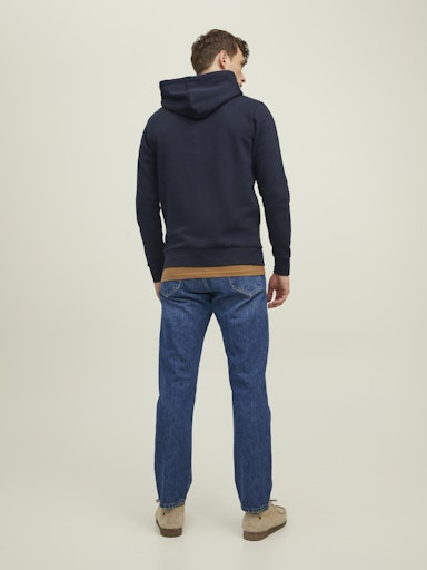 JACK JONES Erkek Lacivert Kapüşonlu Sweatshirt 12216335