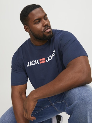 JACK JONES Erkek Lacivert Pamuklu Tişört 12184987