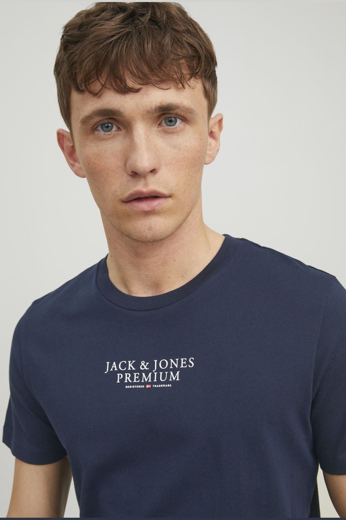 JACK JONES Erkek Lacivert Pamuklu Tişört 12217167