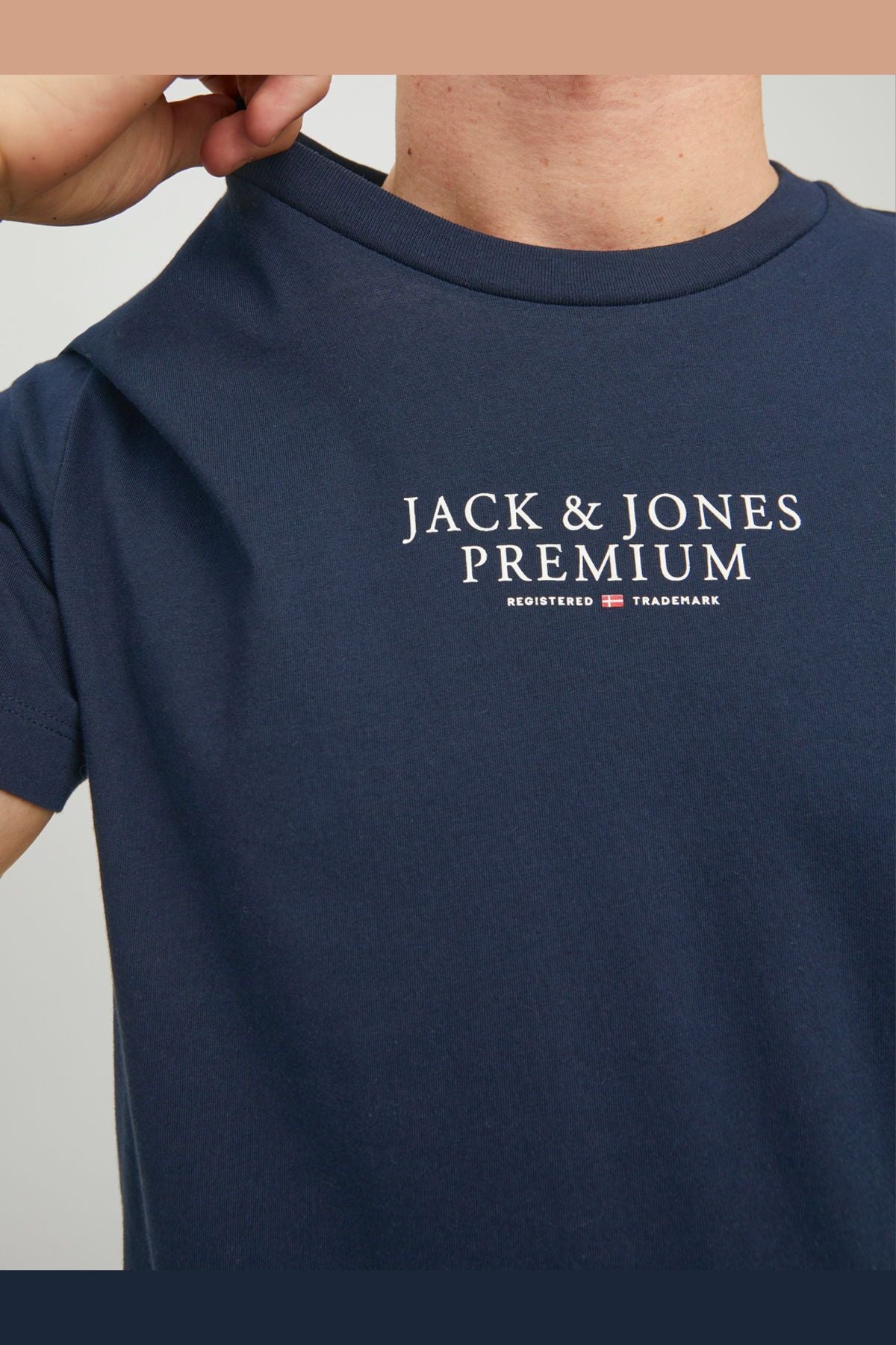 JACK JONES Erkek Lacivert Pamuklu Tişört 12217167