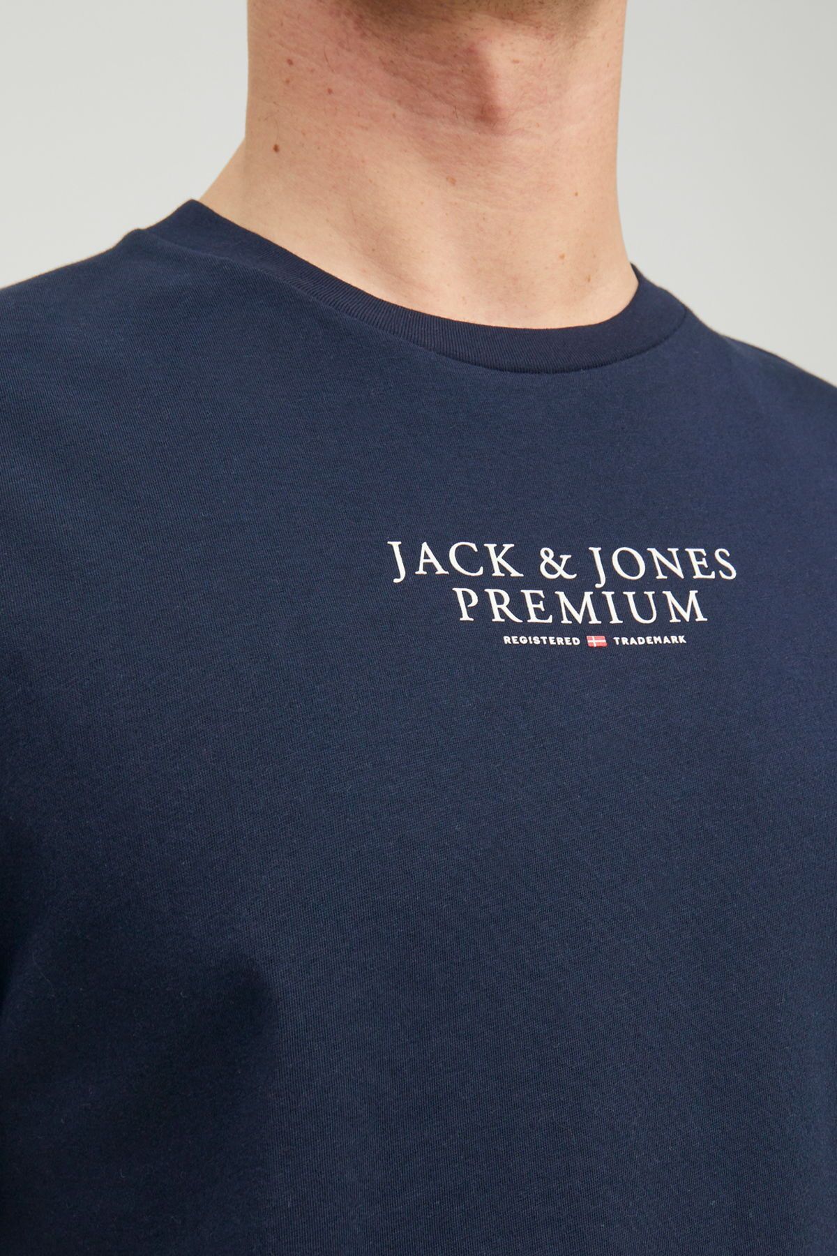 JACK JONES Erkek Lacivert Pamuklu Tişört 12217167