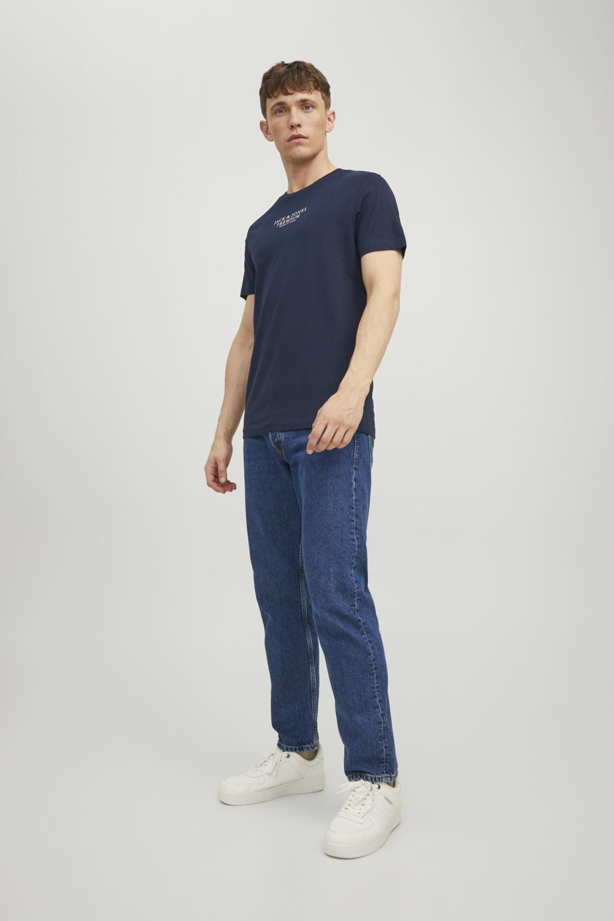 JACK JONES Erkek Lacivert Pamuklu Tişört 12217167
