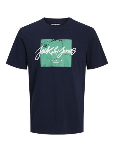 JACK JONES Erkek Lacivert Pamuklu Tişört 12267944