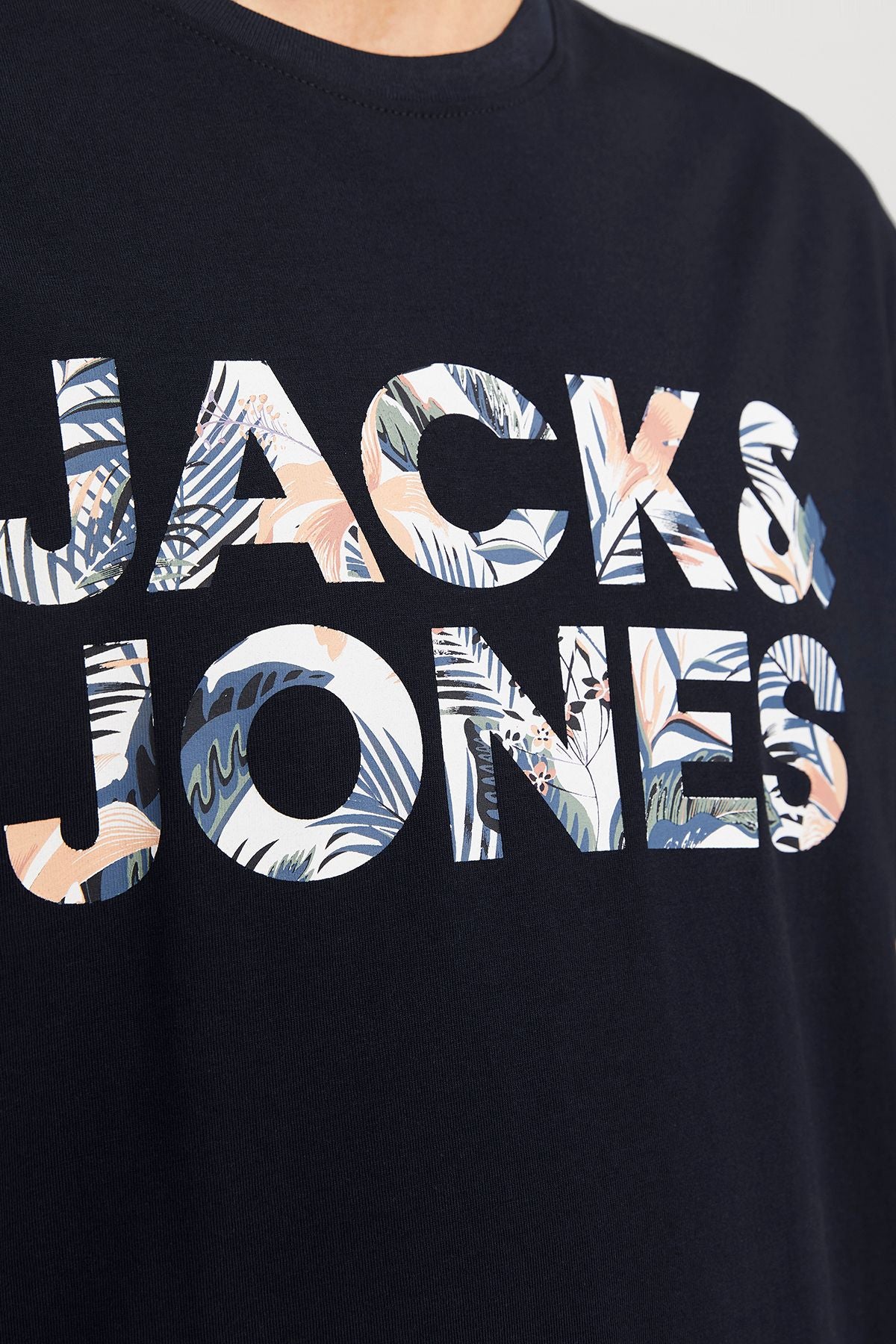JACK JONES Erkek Lacivert Pamuklu Tişört 12268127