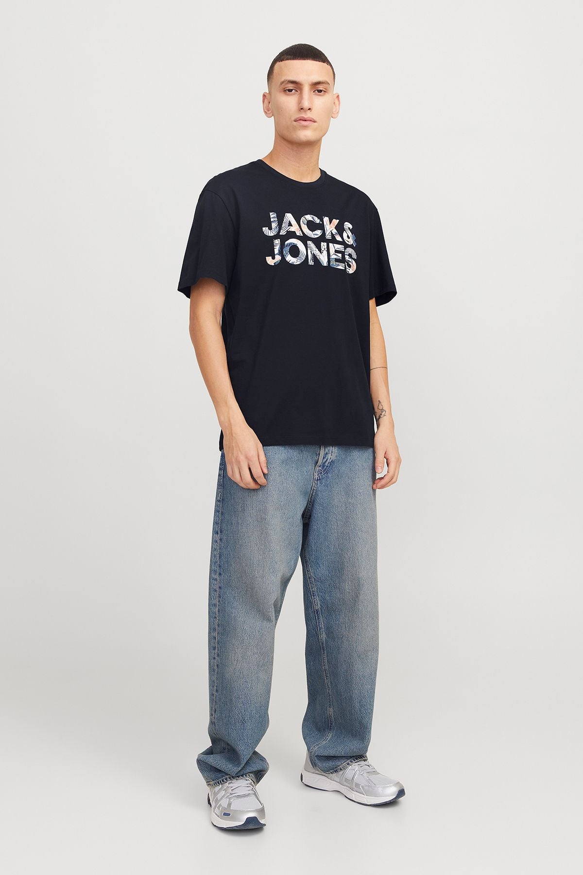 JACK JONES Erkek Lacivert Pamuklu Tişört 12268127