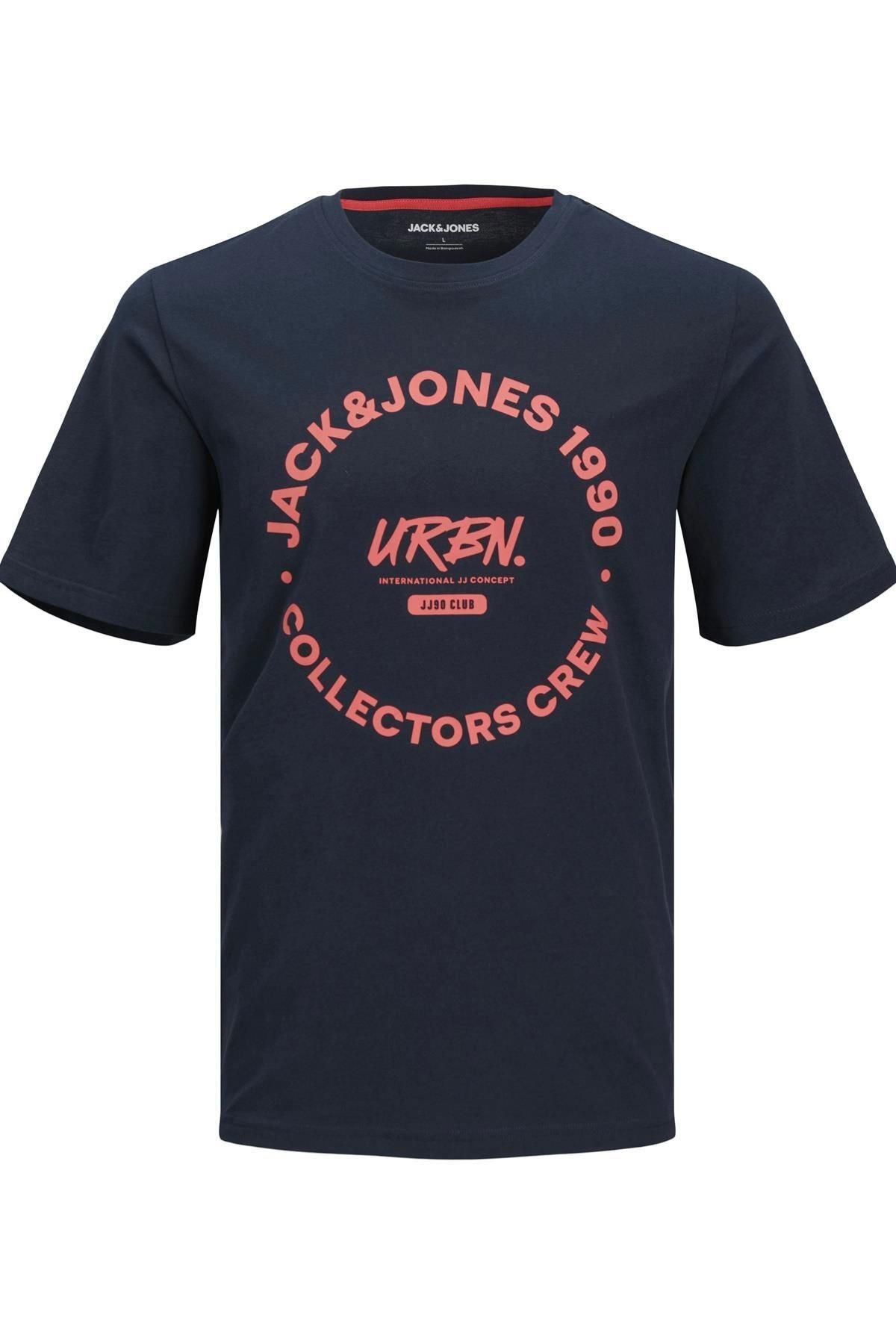JACK JONES Erkek Lacivert Pamuklu Tişört 12269280