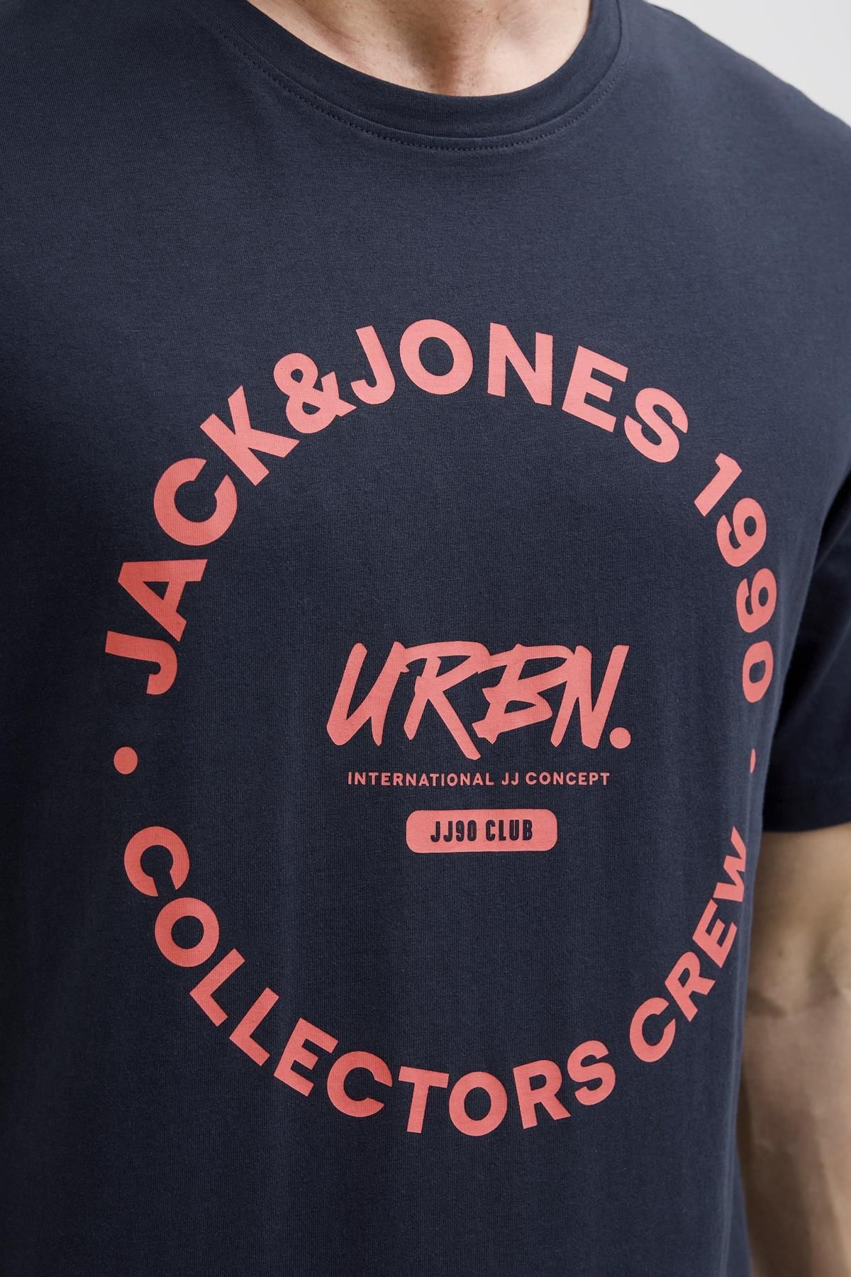 JACK JONES Erkek Lacivert Pamuklu Tişört 12269280