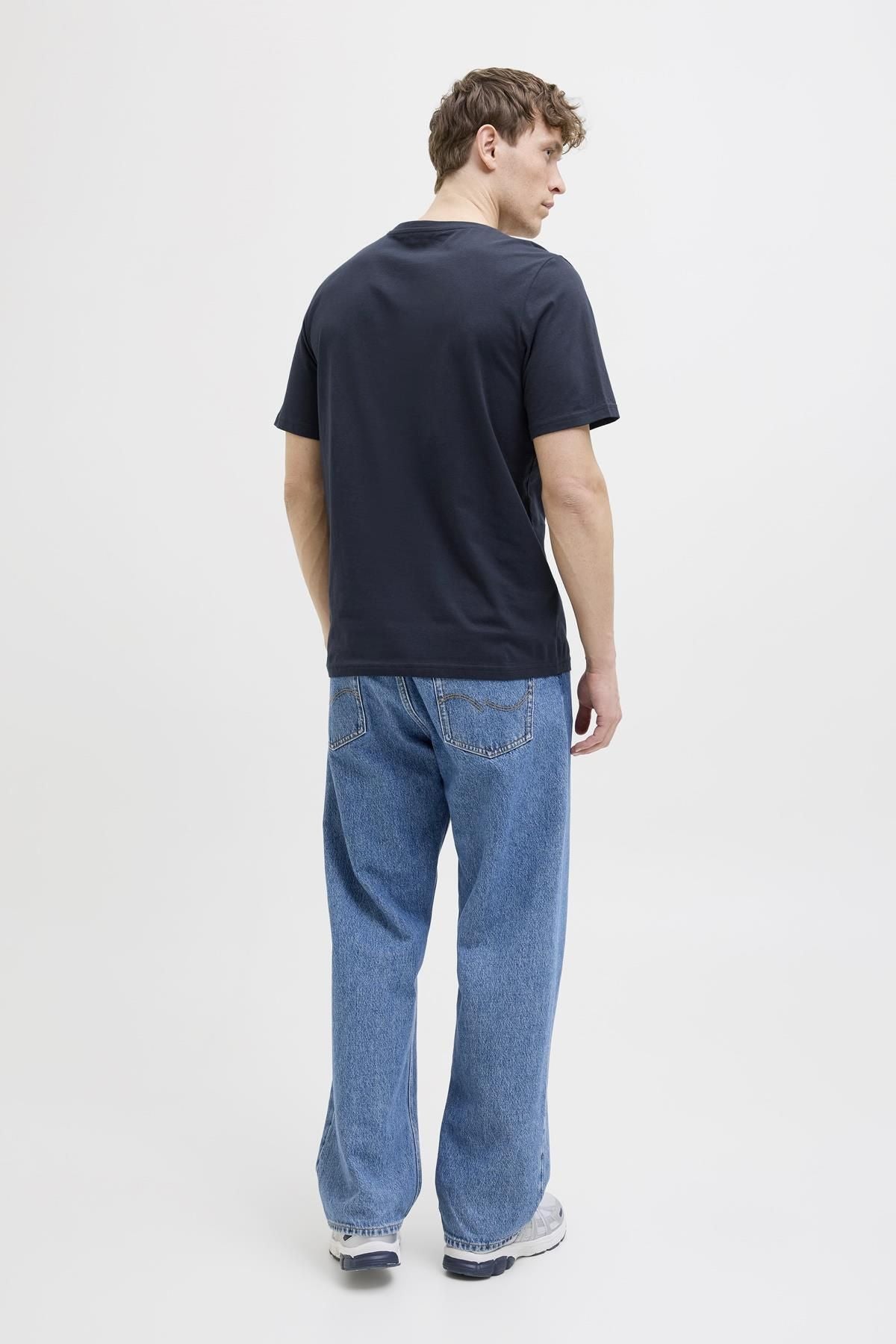 JACK JONES Erkek Lacivert Pamuklu Tişört 12269280