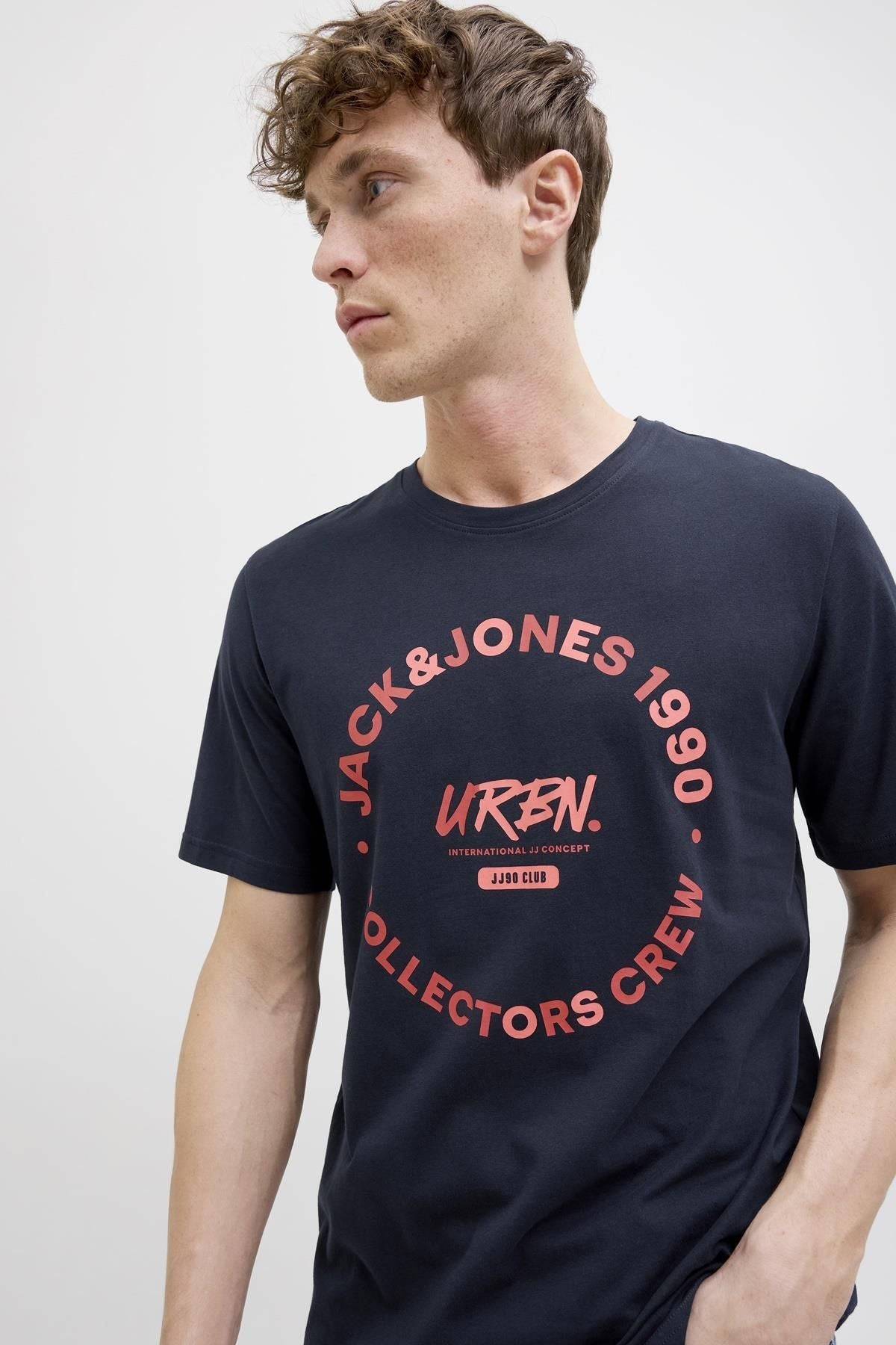 JACK JONES Erkek Lacivert Pamuklu Tişört 12269280