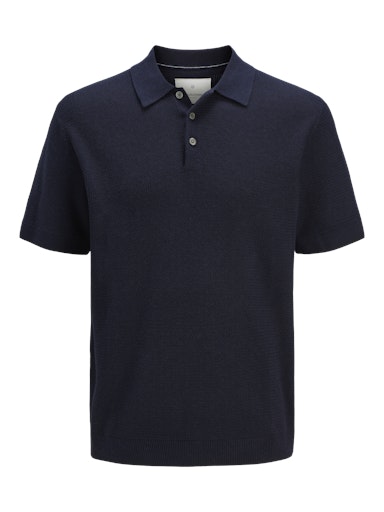 JACK JONES Erkek Lacivert Polo Yaka Kısa Kollu Tişört 12271483