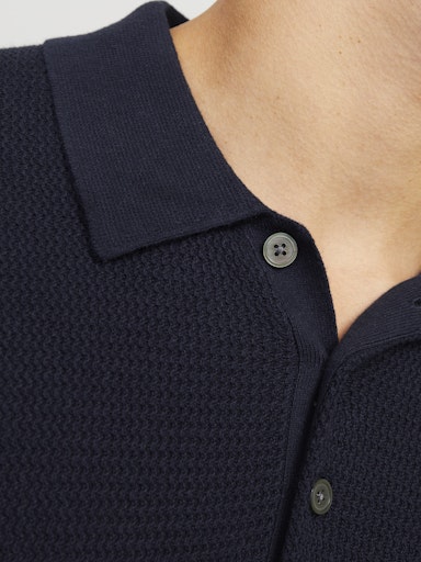 JACK JONES Erkek Lacivert Polo Yaka Kısa Kollu Tişört 12271483
