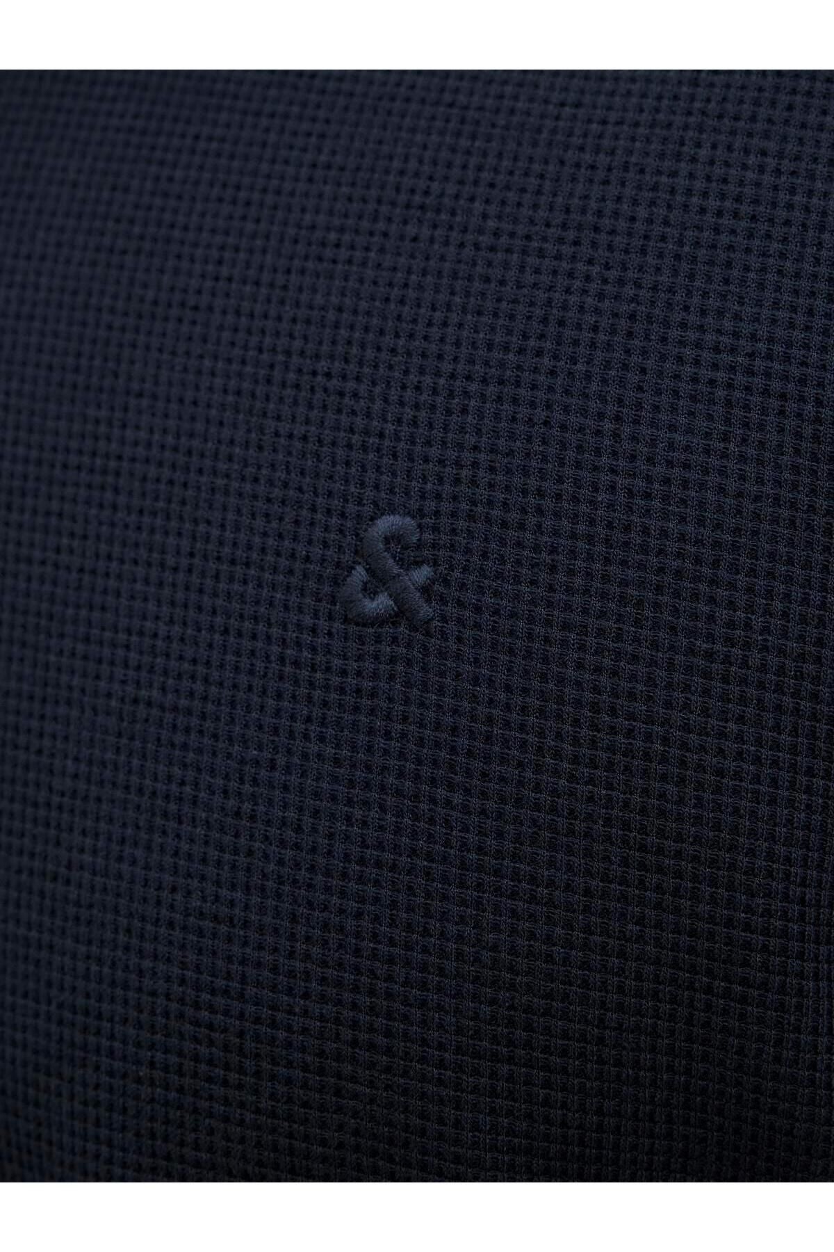JACK JONES Erkek Lacivert Polo Yaka Kısa Kollu Tişört 12279177