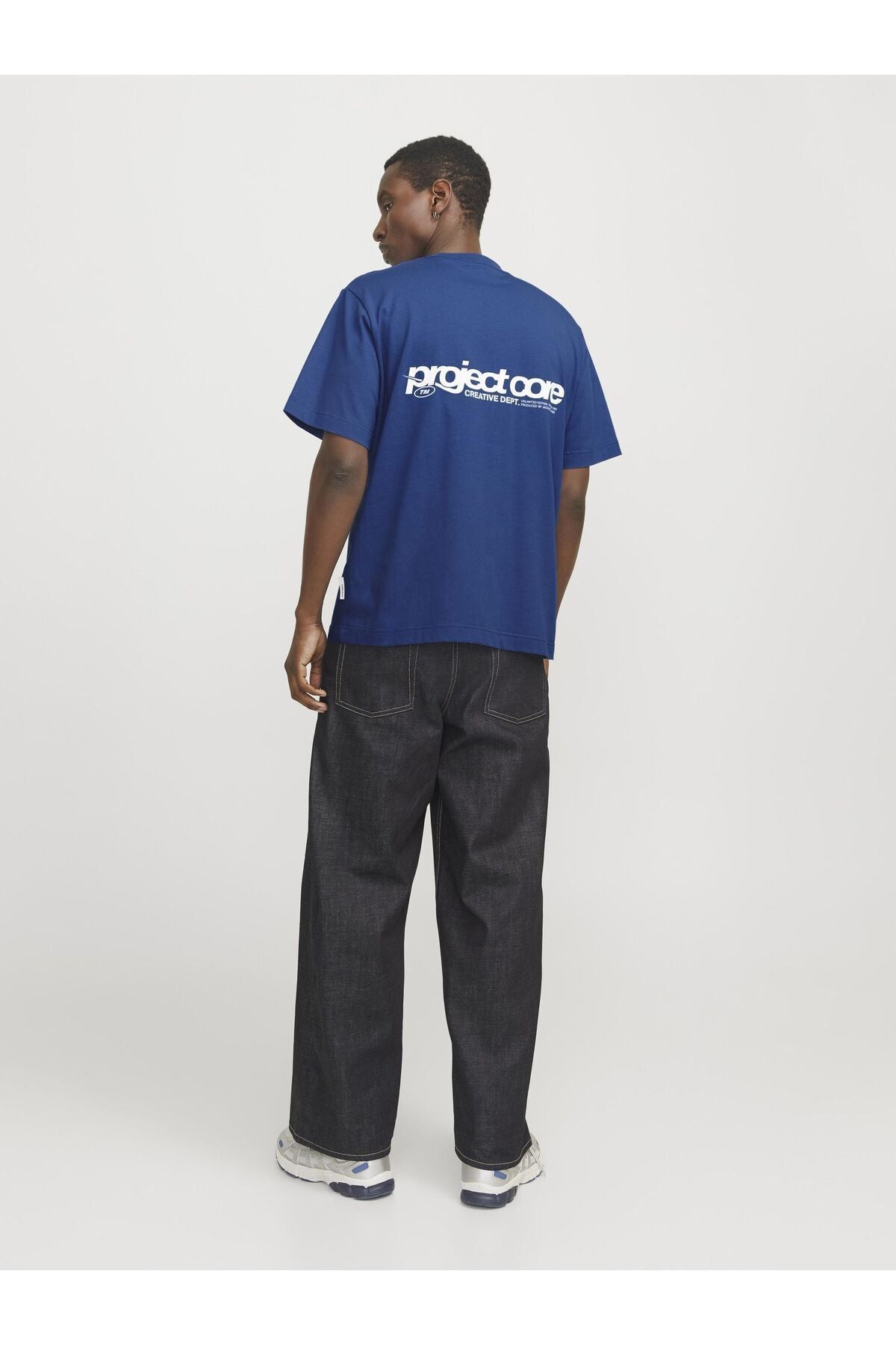 JACK JONES Erkek Mavi Baskılı Tişört 12273442