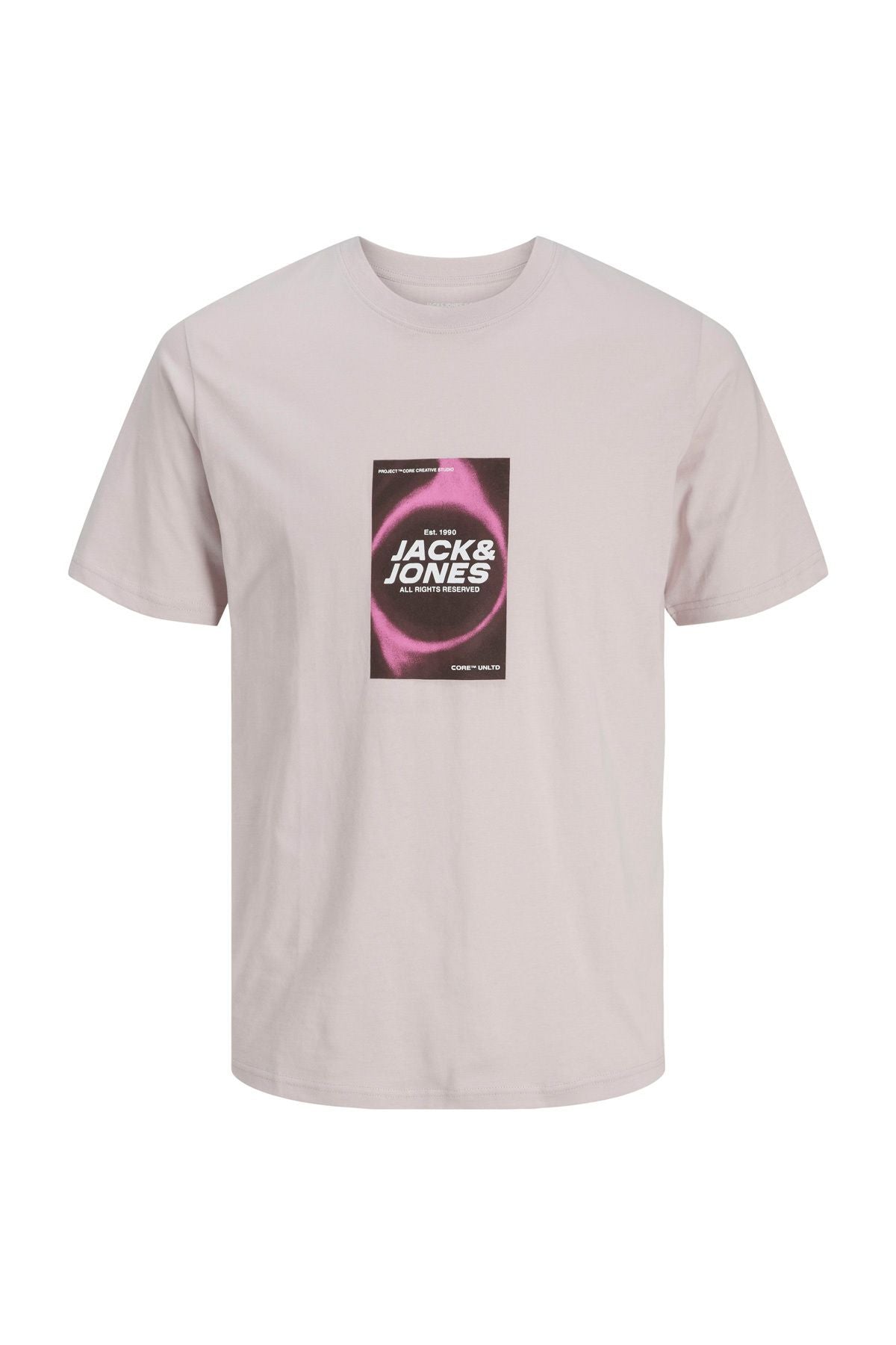 JACK JONES Erkek Menekşe Ön Baskı Kısa Kollu Tişört 12276411