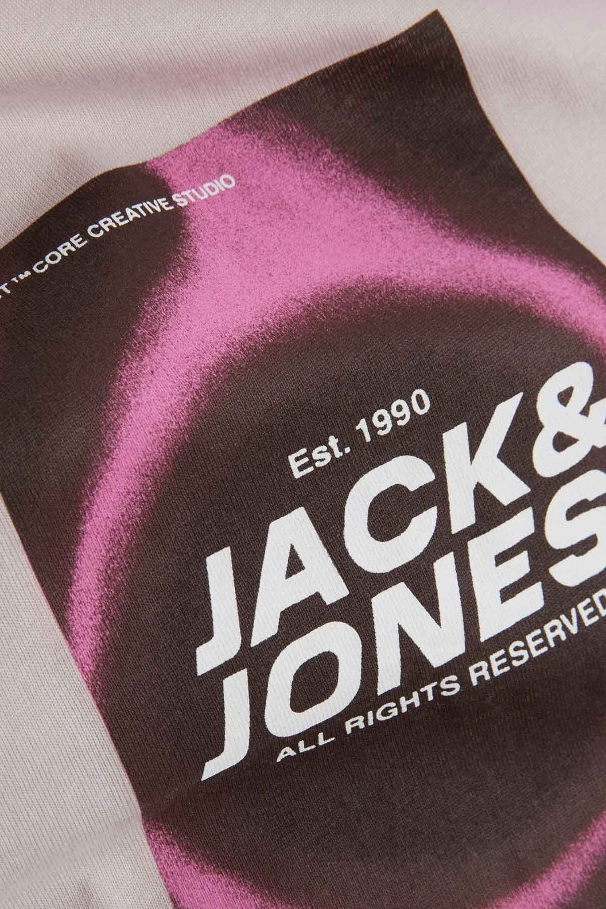 JACK JONES Erkek Menekşe Ön Baskı Kısa Kollu Tişört 12276411