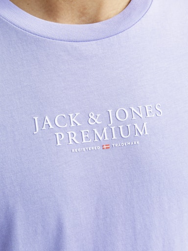 JACK JONES Erkek Menekşe Pamuklu Tişört 12217167