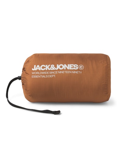 Jack Jones Erkek  Mocha Bisque Yüksek Yaka Kapitone Kahverengi Şişme Mont 12256985KA