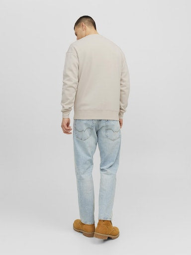 Jack Jones Erkek Moonbeam Bisiklet Yaka Bej Sweatshirt 12241694BJ