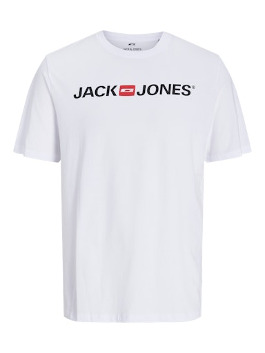 Jack Jones Erkek Pamuklu Beyaz Bisiklet Yaka Tişört 12137126