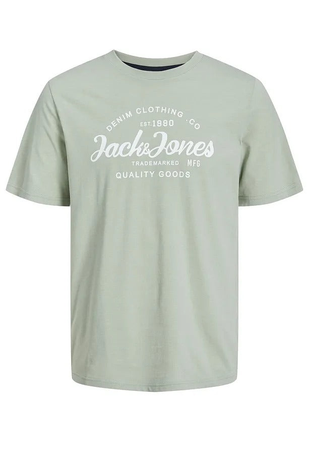 Jack Jones Erkek Pamuklu Beyaz Bisiklet Yaka Tişört 12247972