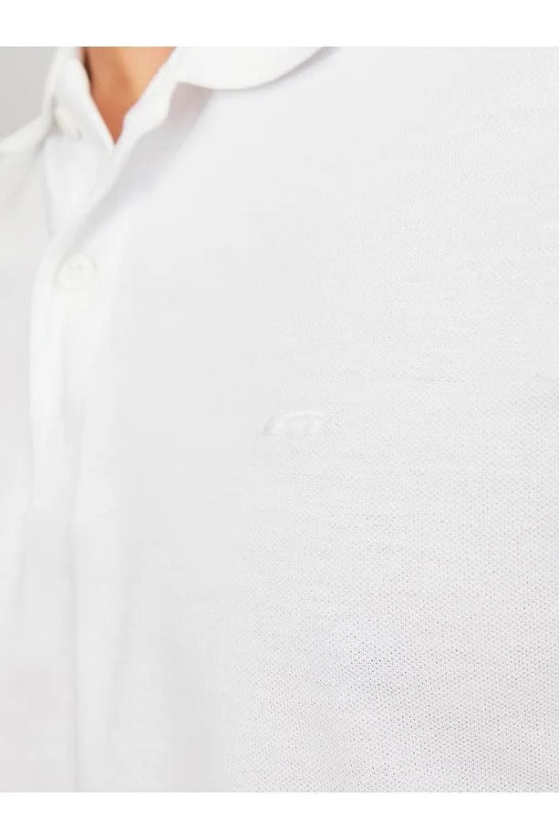 Jack Jones Erkek Pamuklu Beyaz Polo Yaka Tişört 12136516