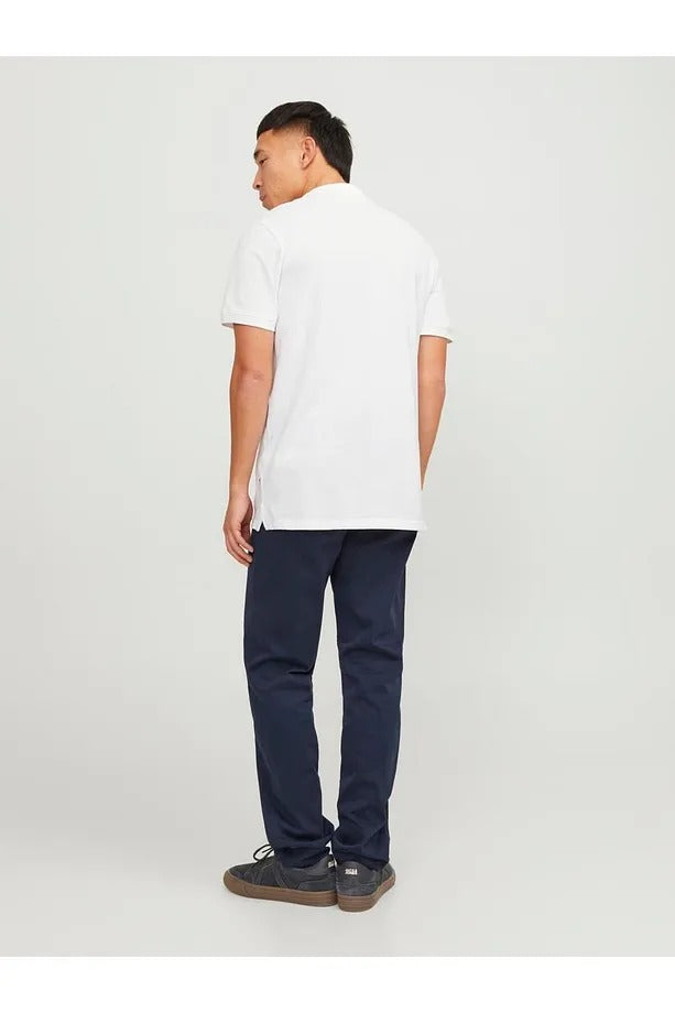 Jack Jones Erkek Pamuklu Beyaz Polo Yaka Tişört 12136516