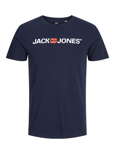 Jack Jones Erkek Pamuklu Lacivert Bisiklet Yaka Tişört 12137126