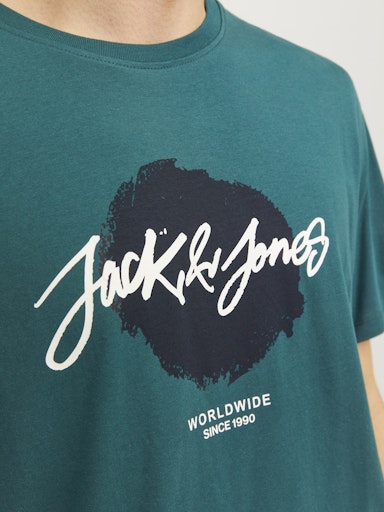 Jack Jones Erkek Pamuklu Lacivert Bisiklet Yaka Tişört 12256774