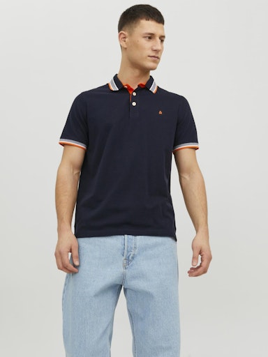 Jack Jones Erkek Pamuklu Lacivert Polo Yaka Tişört 12136668