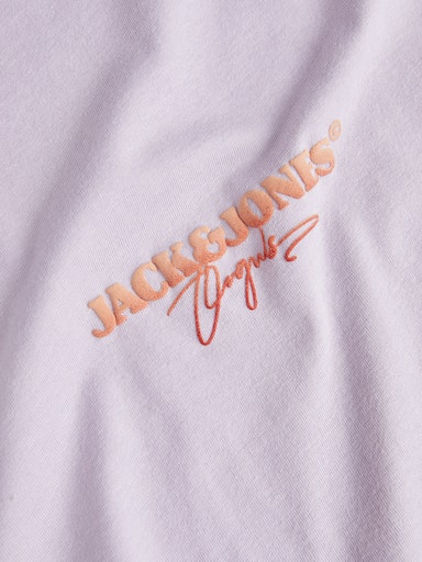 Jack Jones Erkek Pamuklu Mor Bisiklet Yaka Tişört 12255557