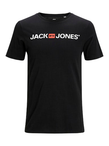 Jack Jones Erkek Pamuklu Siyah Bisiklet Yaka Tişört 12137126