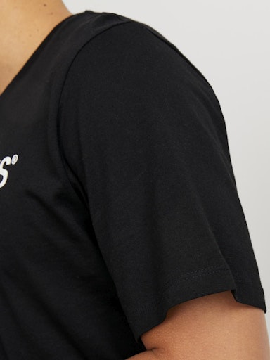 Jack Jones Erkek Pamuklu Siyah Bisiklet Yaka Tişört 12137126