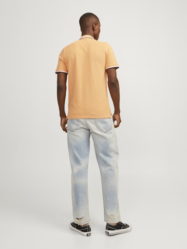 Jack Jones Erkek Pamuklu Turuncu  Polo Yaka Tişört 12136668